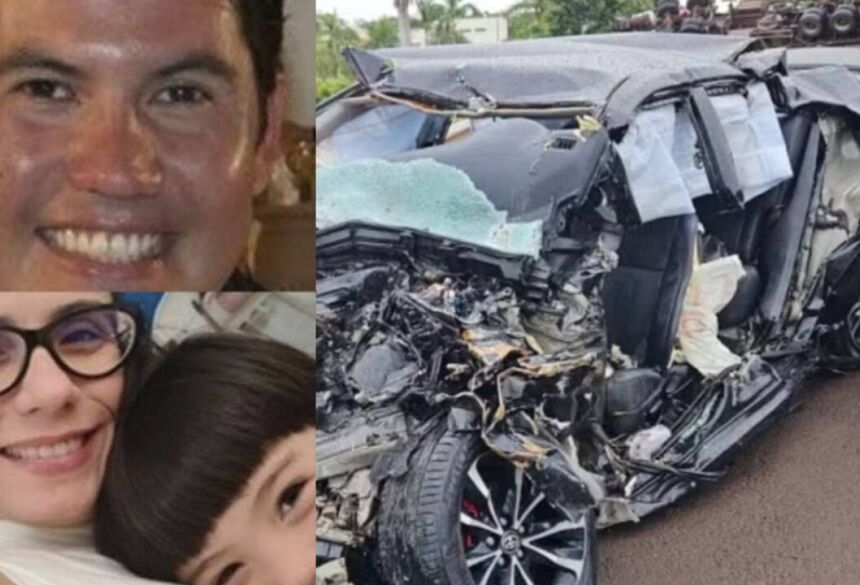 Família estava em um Toyota Corolla. (Foto: Jorge Zanoni, Região News)