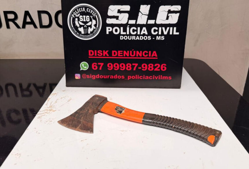 Machadinha apreendida pelos policiais durante o atendimento da ocorrência; Foto: Divulgação/SIG