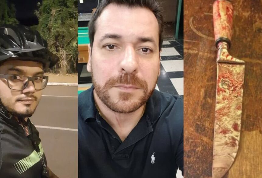 Eduardo, André e a arma utilizada no crime / Reprodução  