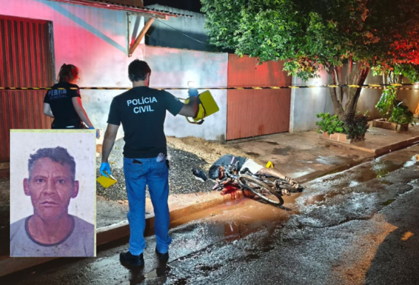 Peritos realizando os levantamentos de praxe no local do assassinato; Foto: Leandro Holsbach