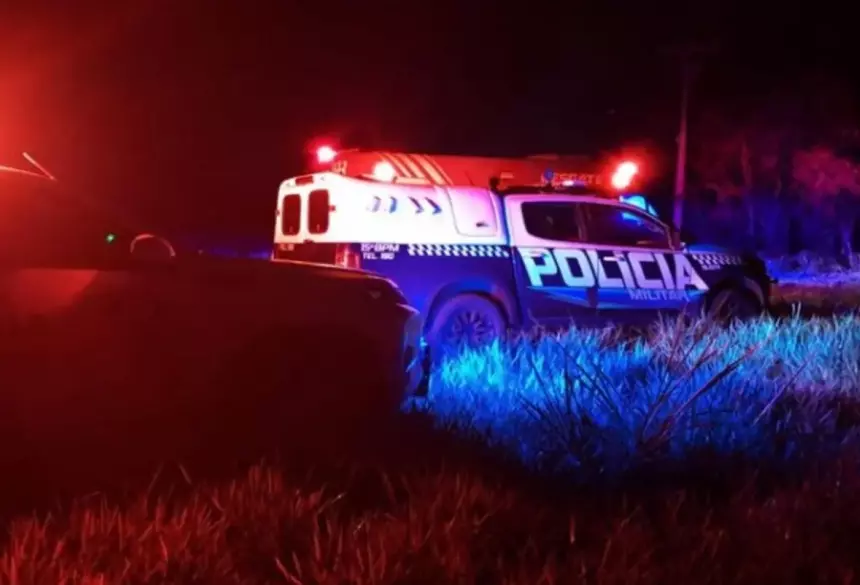 Polícia acionada ao local no dia do crime (Maracaju Speed)