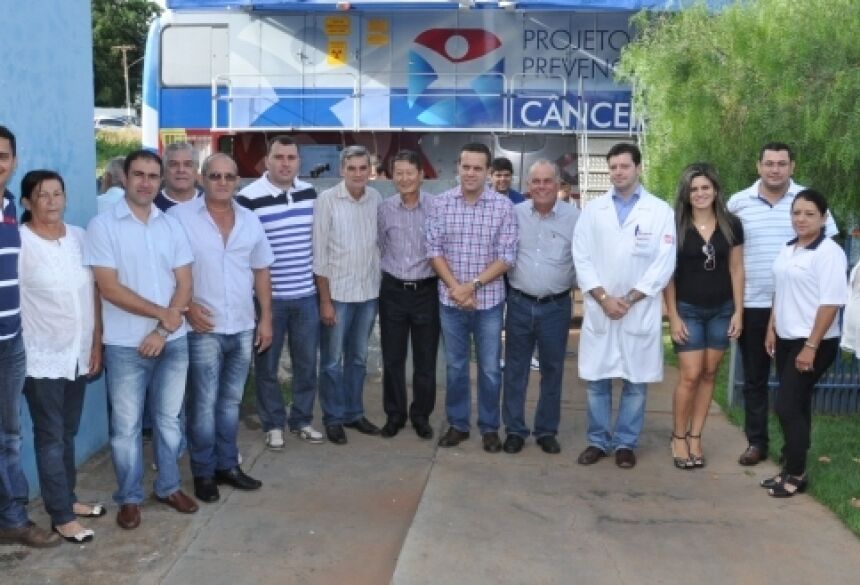 Prefeito e Vereadores com deputado e presidente da Cassems em Vicentina - Foto: Rogério Sanches / Fátima News