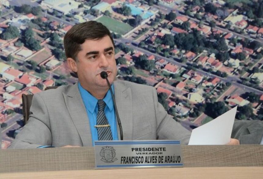 Presidente da Câmara Francisco Alves de Araujo. (Foto: Rogério Sanches / Fátima News)