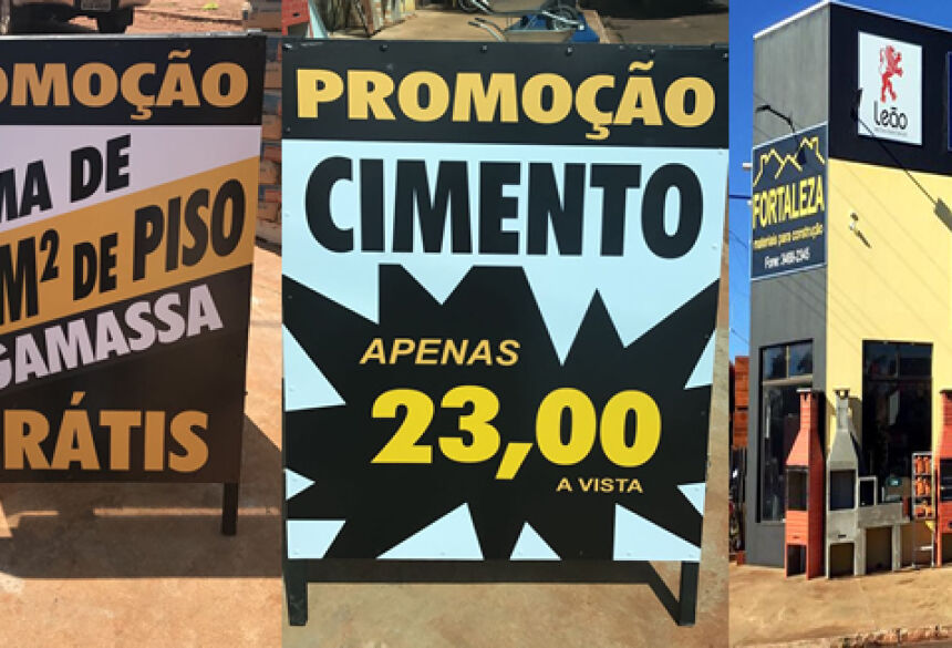 FOTOS: ROGÉRIO SANCHES / FÁTIMA NEWS - Na compra acima de 20 mts de piso o cliente leva a argamassa grátis no Fortaleza