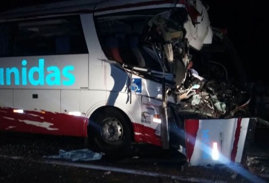 Motorista do ônibus morreu no local (Divulgação/