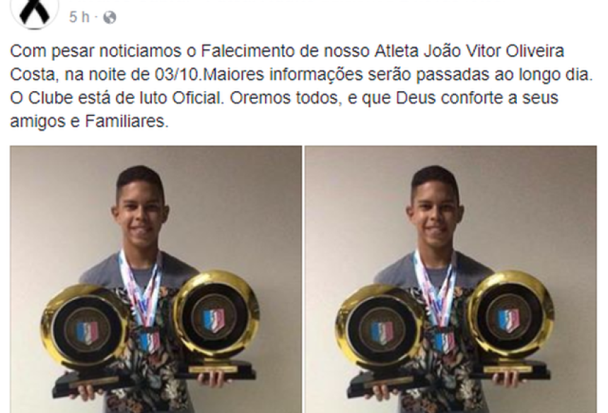 João Victor Oliveira morreu enquanto jogava futebol com os amigos - Foto: Reprodução
