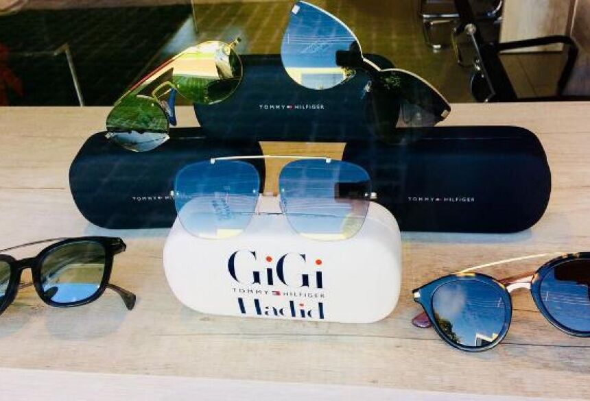 Ótica Dourados destaca Tommy Hilfiger 'Gigi Hadid' os solares 100% tratamento UV, CONFIRA