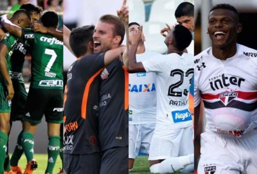 Palmeiras, Corinthians, São Paulo e Santos seguem em busca da taça de campeão paulista em 2018. Não é comum todos os grandes chegarem vivos até a semifinal