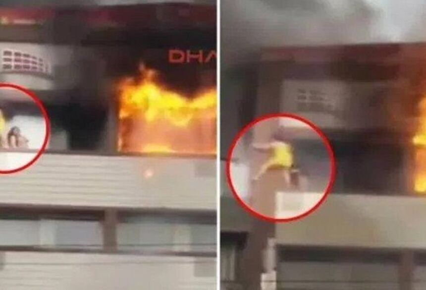 Mulher cai do sexto andar de hotel ao tentar fugir de incêndio Foto: Reprodução/YouTube(World New