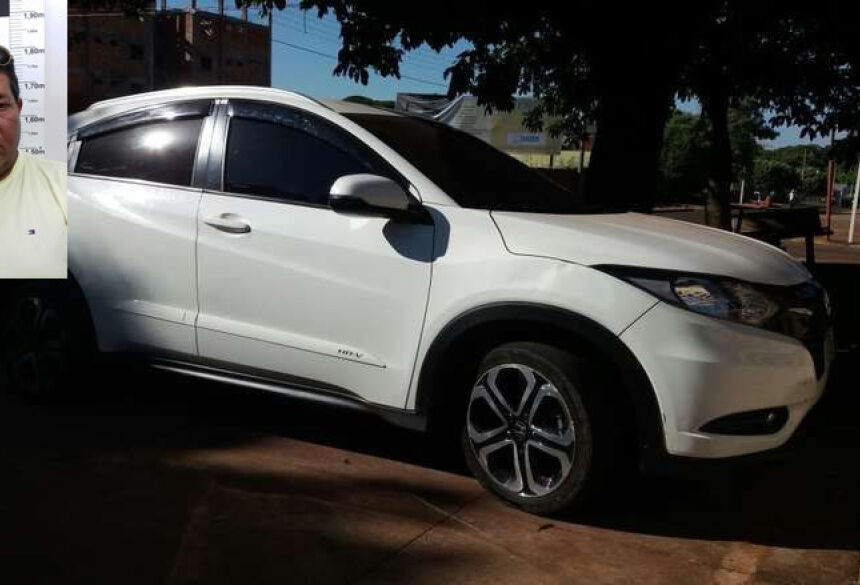Honda HRV-EX, de cor branca com placas falsificadas. - Crédito: Osvaldo Duarte