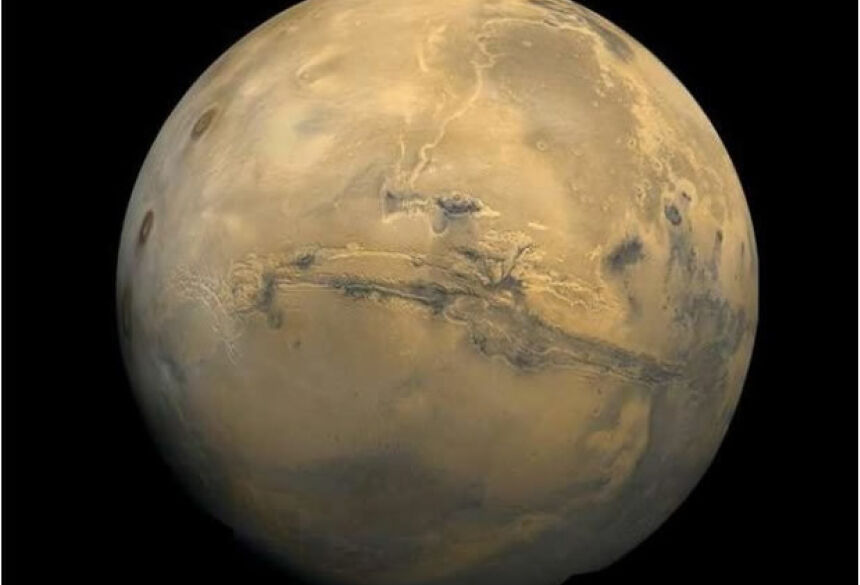 Imagem de Marte, vizinho da nossa Terra, mais conhecido como o planeta vermelho (Foto: Nasa/Divulgação)