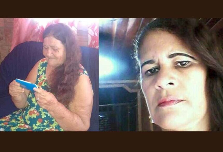 Mãe, Almira Mendes Ferreira (à esquerda) e a filha, Eva Pereira da Silva (à direita), se falaram por meio de uma chamada de vídeo - Imagens cedidas pela família