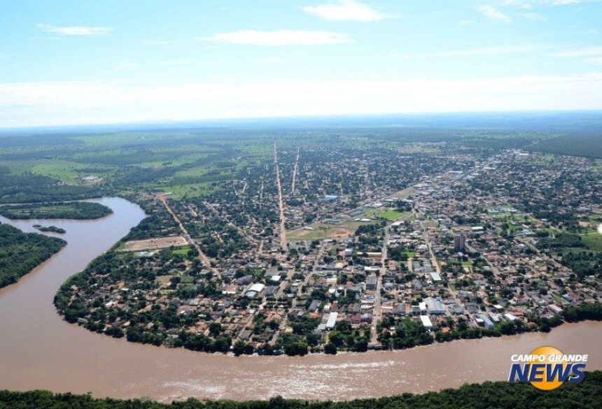 Vista aérea da cidade de Coxim (imagem Google)