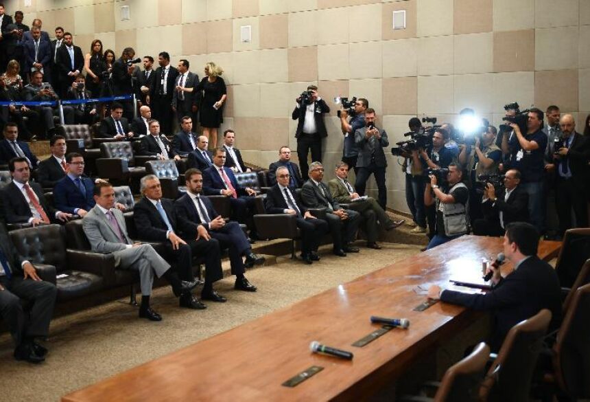 O ministro Sergio Moro apresenta projeto anticrime a governadores e secretários de segurança Imagem: Mateus Bonomi/Estadão Conteúdo