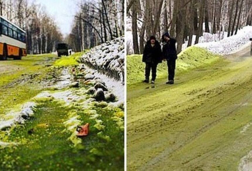 Neve verde em cidade russa Foto: Reprodução/east2we