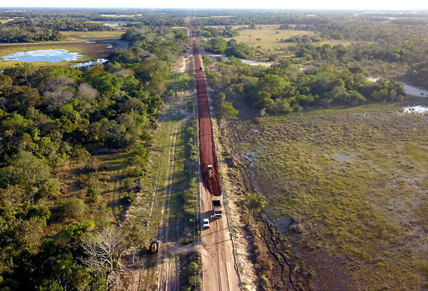 MS-228, Curva do Leque: 4,5 km implantados por mês, obra avança para o centro do Pantanal