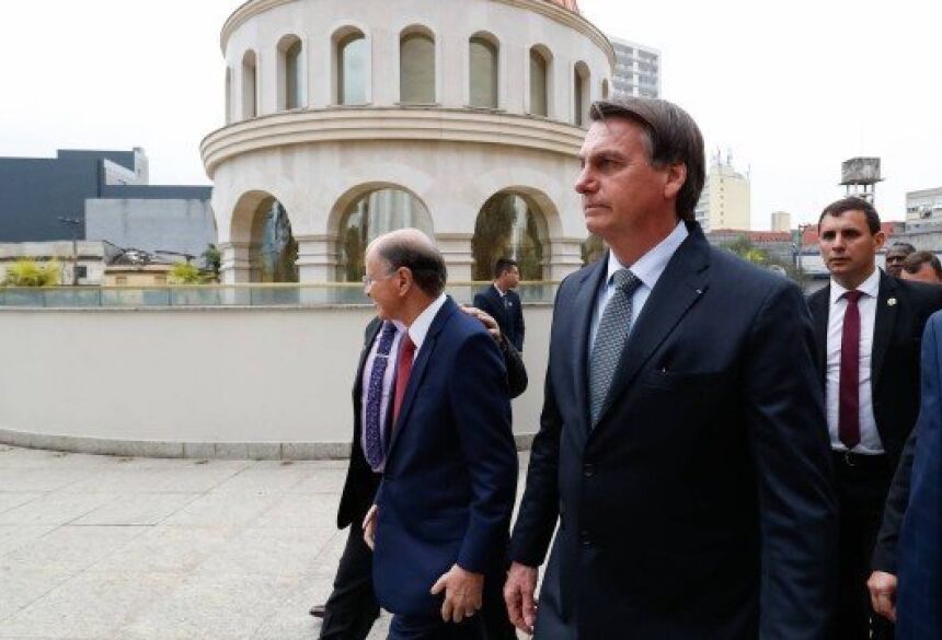 O presidente Jair Bolsonaro durante visita ao Templo de Salomão Foto: Alan Santos / Presidência da República