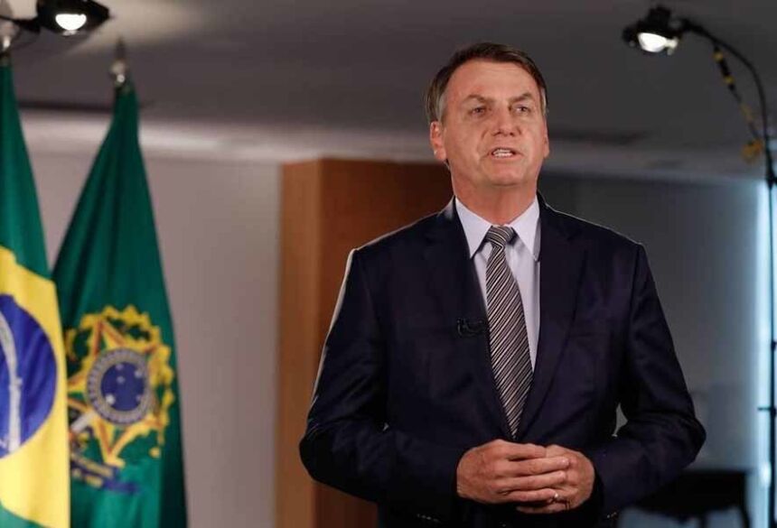 O presidente Jair Bolsonaro grava pronunciamento sobre o coronavírus Foto: Carolina Antunes/Presidênci