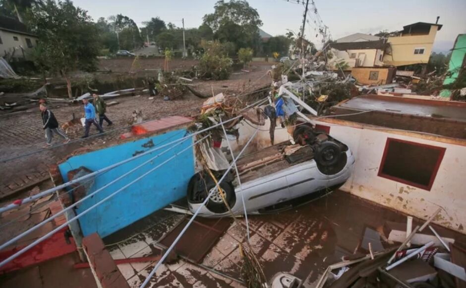 Culturamense registra a devastação de Lageado durante entrega de 21 toneladas de donativos