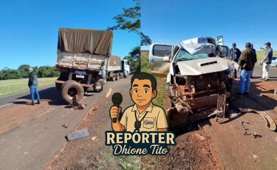 Caminhonete bate na traseira de carreta e motorista fica ferido na MS-157
