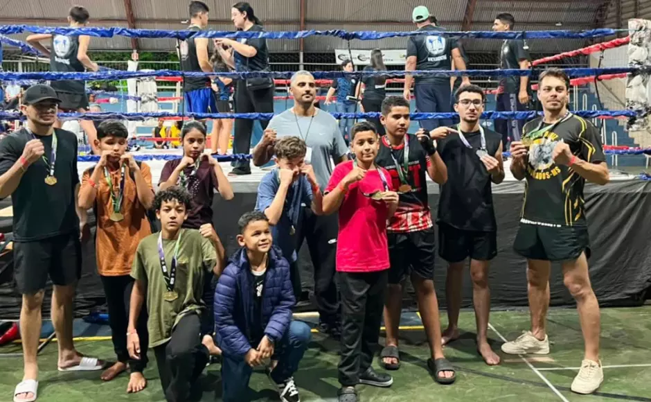 Alunos de Fátima do Sul conquistam título na Copa MS de Kickboxing, mas ficam fora da Copa do Brasil