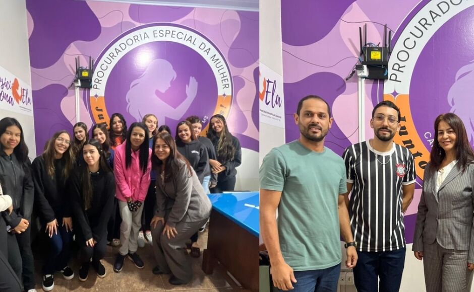 Alunos do 1&ordm; ano da Escola Estadual Vicente Pallotti visitam a Procuradoria da Mulher