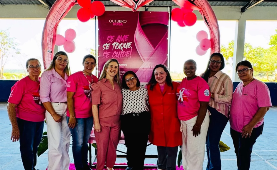 Em Jateí, prefeita cumprimenta equipe e acompanha atendimentos na carreta do Hospital de Amor