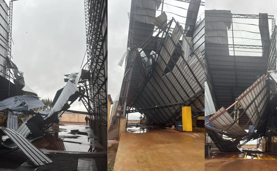 Vento de 108 km/h causou estragos em Amambai, cidade com maior acumulado de chuva em MS