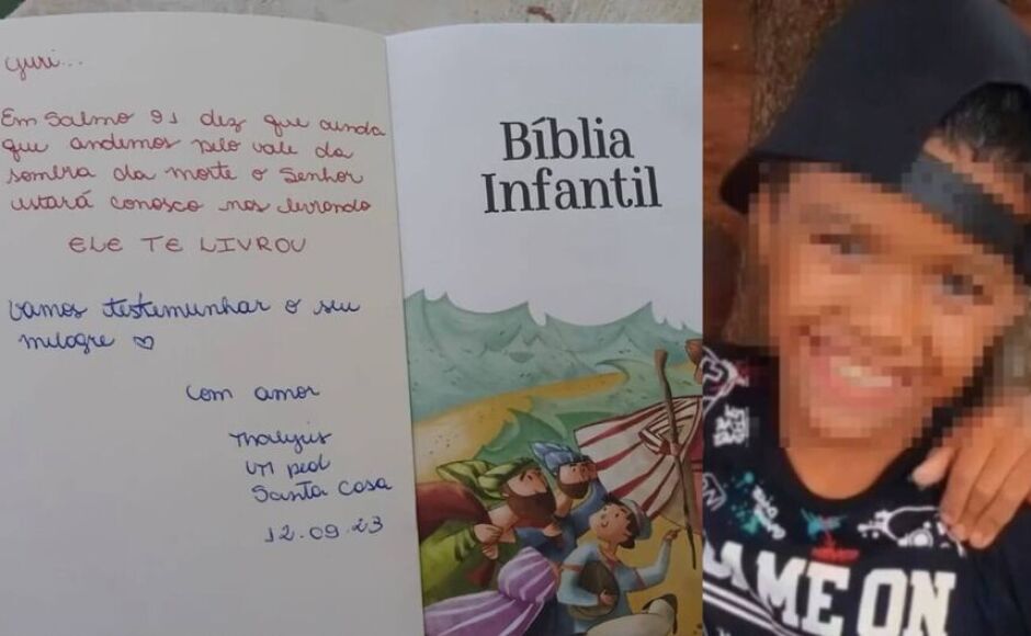 Criança queimada é presenteada com bíblia e mensagem de esperança por médica na Santa Casa