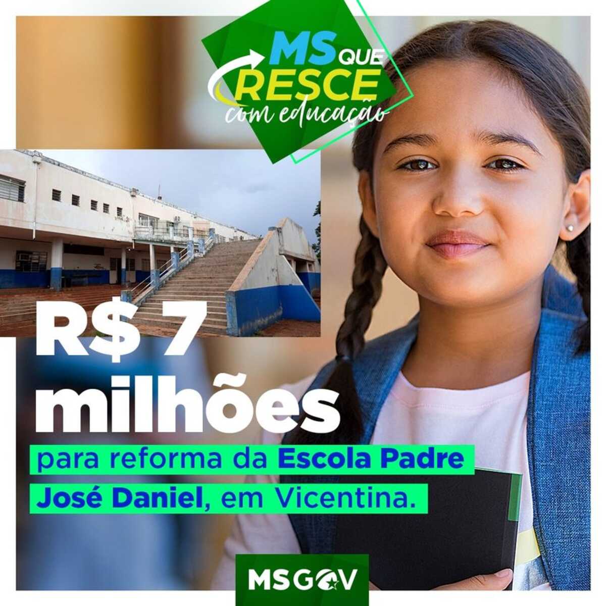 Vicentina terá investimentos de R 7 milhões para modernizar escola