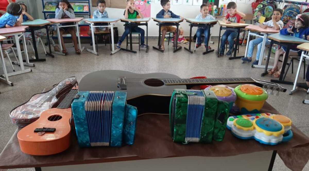 Com instrumentos em sala de aula, escola de Jateí usa música para ...