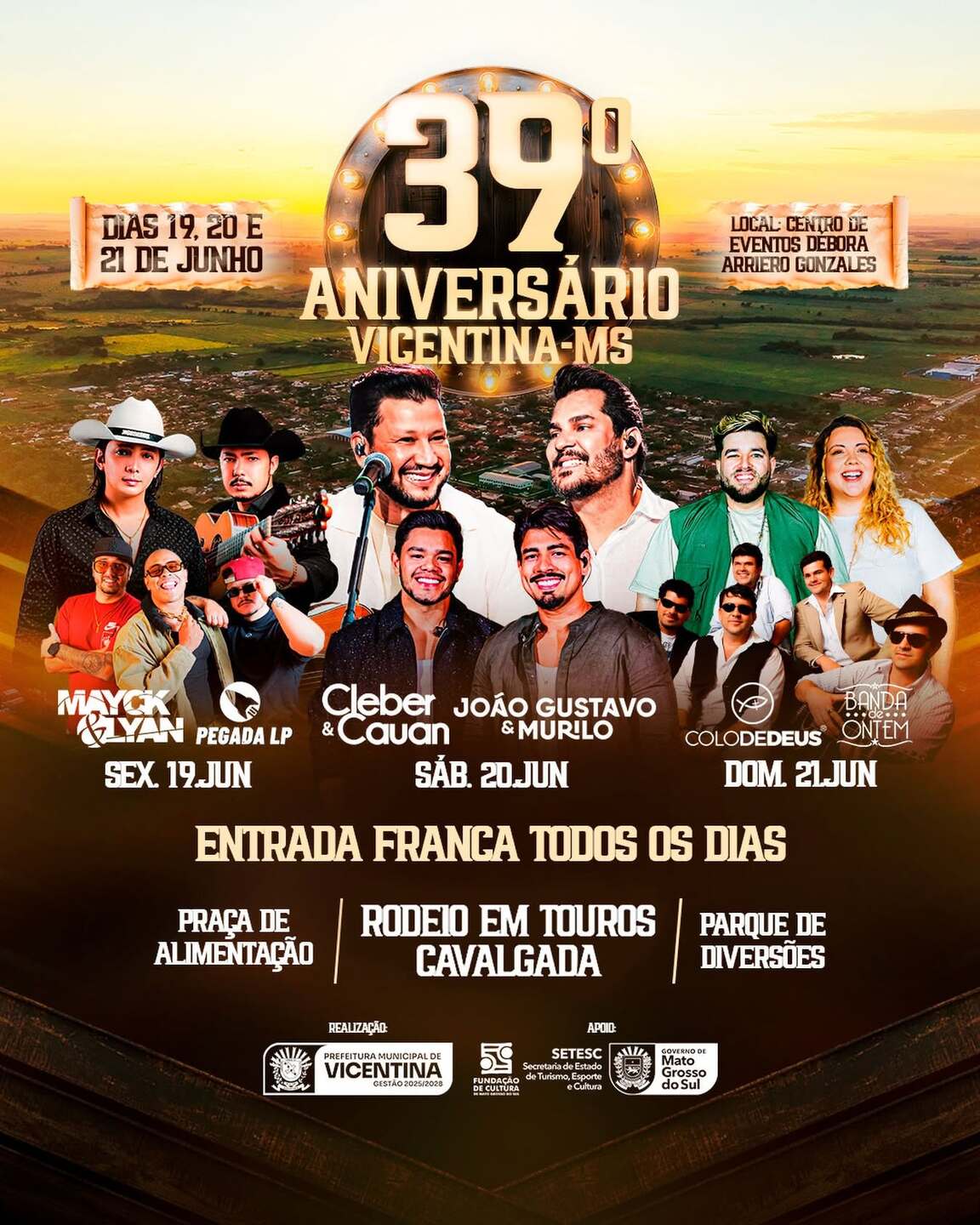 VICENTINA 39 ANOS - PROGRAMAÇÃO